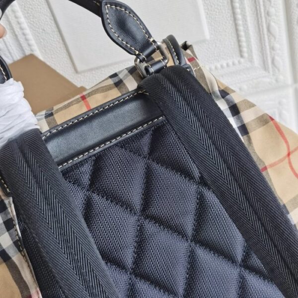 BUR Medium Rucksack in Vintage Check and Leather Backpack - Image 6