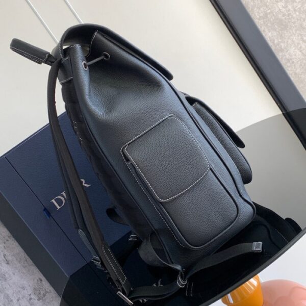 Dior Saddle Backpack Black Grained Calfskin - Image 2