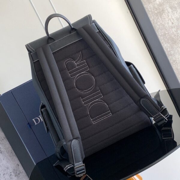 Dior Saddle Backpack Black Grained Calfskin - Image 3
