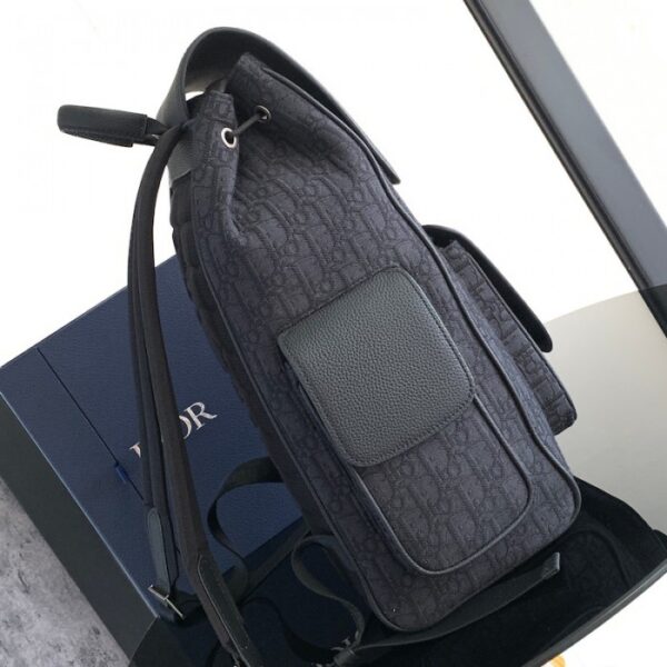 Dior Saddle Backpack Black Dior Oblique Jacquard - Image 2
