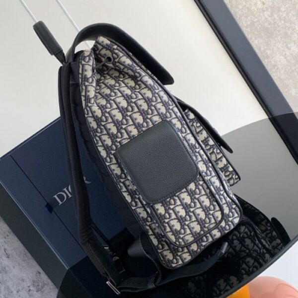 Dior Saddle Backpack Beige and Black Dior Oblique Jacquard - Image 2