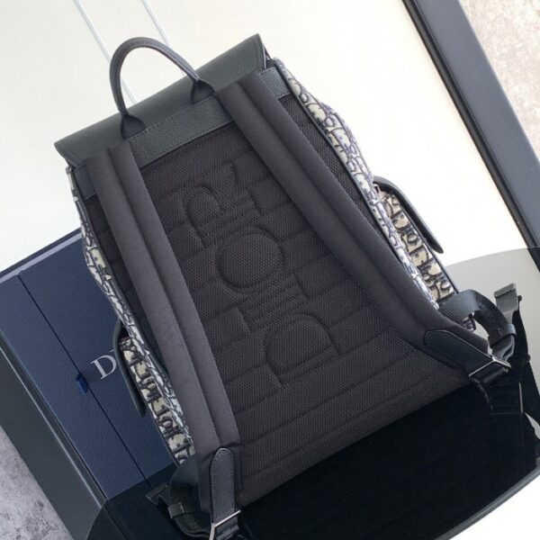 Dior Saddle Backpack Beige and Black Dior Oblique Jacquard - Image 3