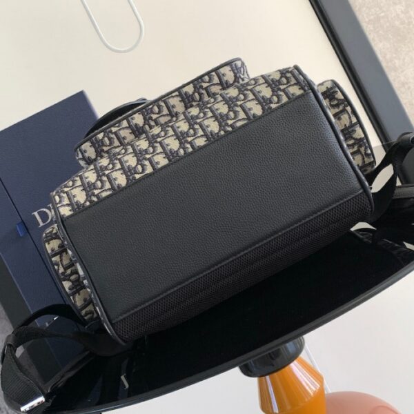 Dior Saddle Backpack Beige and Black Dior Oblique Jacquard - Image 4