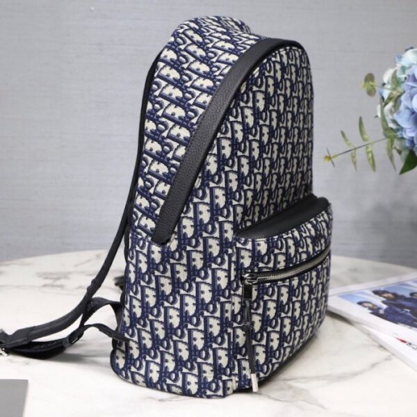 Dior Oblique Backpack Blue - Image 3