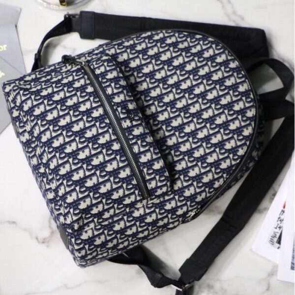 Dior Oblique Backpack Blue - Image 4