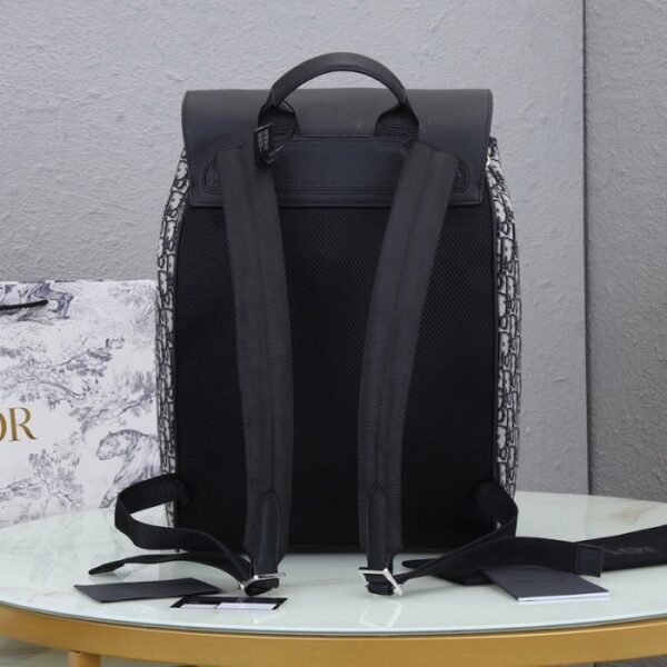 Dior and Black Dior Oblique Jacquard Backpack - Image 3