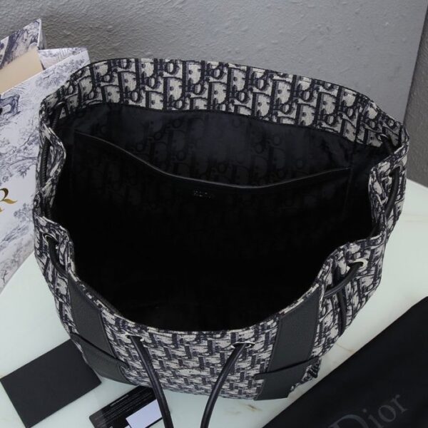Dior and Black Dior Oblique Jacquard Backpack - Image 6
