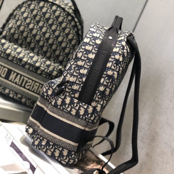 Dior Oblique Technical Canvas Backpack Blue - Image 5