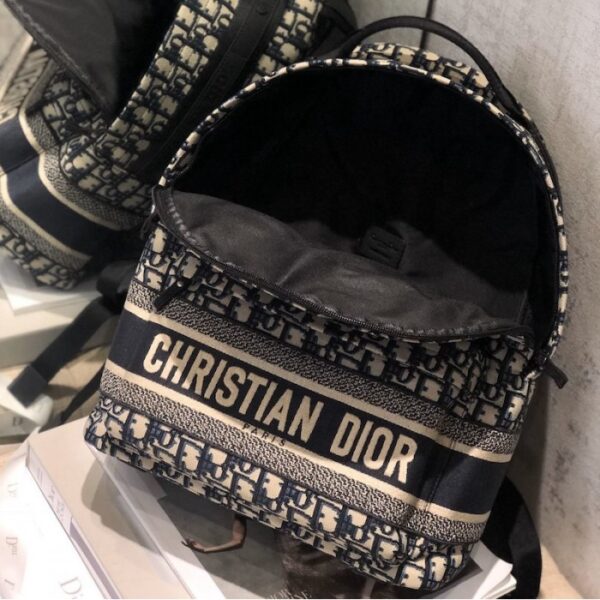 Dior Oblique Technical Canvas Backpack Blue - Image 6