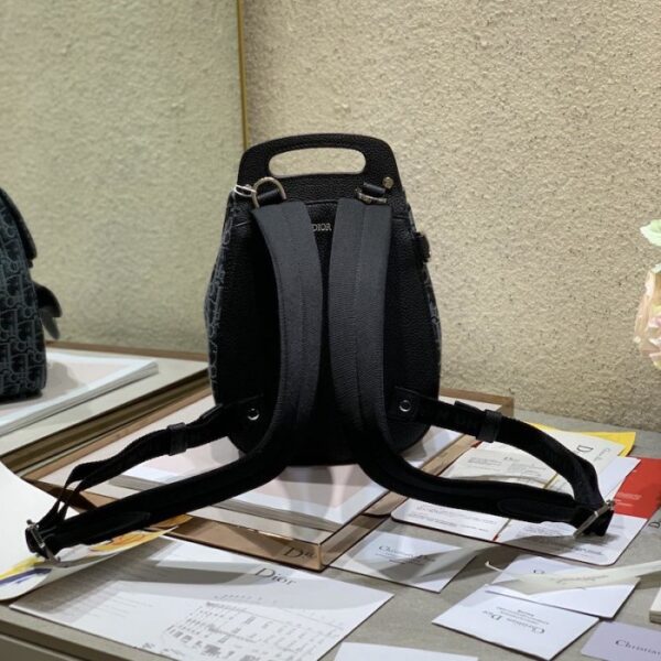 Dior Oblique Jacquard Mini Saddle Backpack Black - Image 2