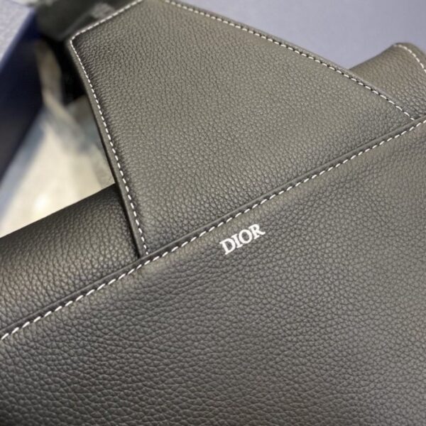 Dior Saddle Bag Black Grained Calfskin with DIOR AND SHAWN Signature - Image 5