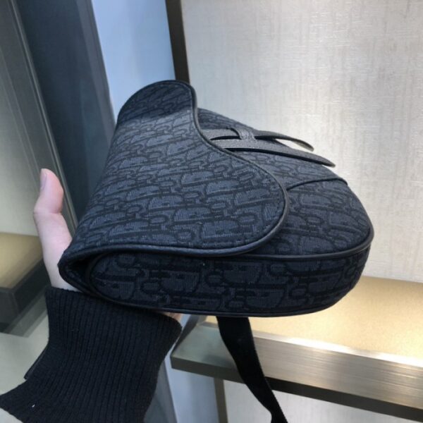 Dior Saddle Bag Beige and Black Dior Oblique Jacquard - Image 3