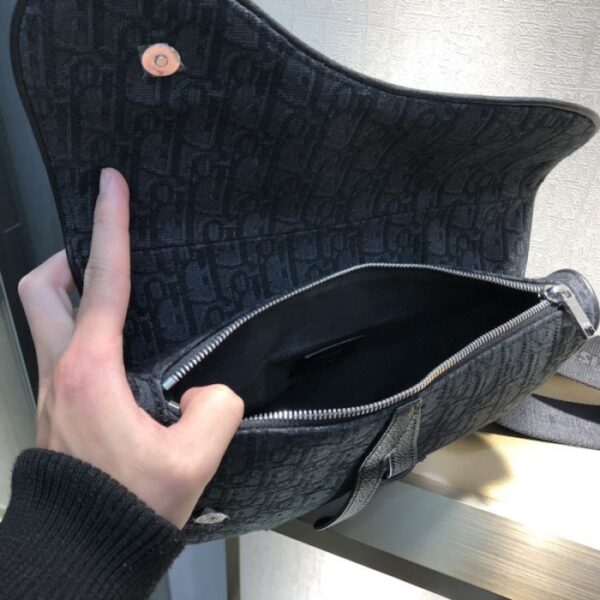 Dior Saddle Bag Beige and Black Dior Oblique Jacquard - Image 6