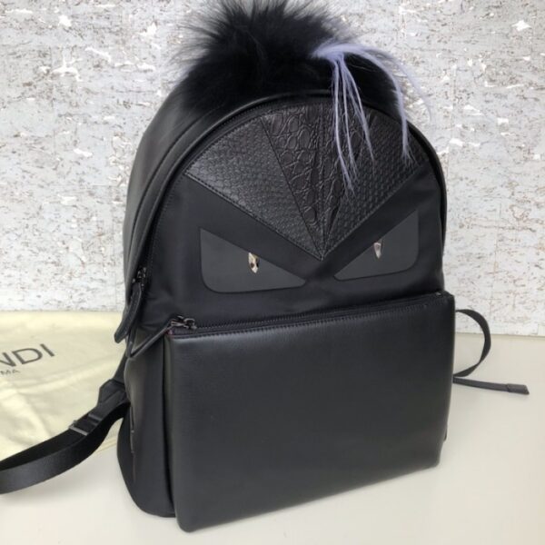 Fendi Bugs Eye Monster Black Nylon Backpack - Image 3