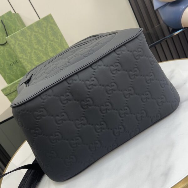 Gucci Black GG rubber-effect leather Backpack ‎771280 - Image 2