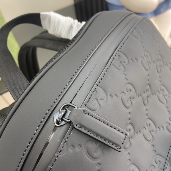 Gucci Black GG rubber-effect leather Backpack ‎771280 - Image 3