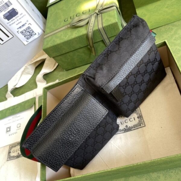 Gucci Original gg canvas belt bag 28566 Black - Image 4