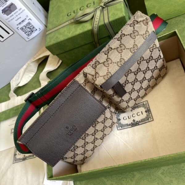 Gucci Original gg canvas belt bag 28566 Brown - Image 4