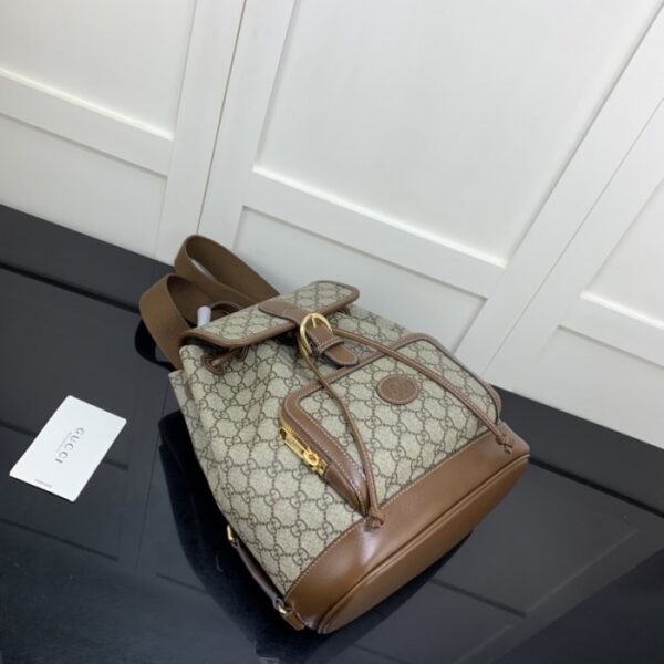 Gucci Backpack with Interlocking G ‎674147 Brown - Image 5