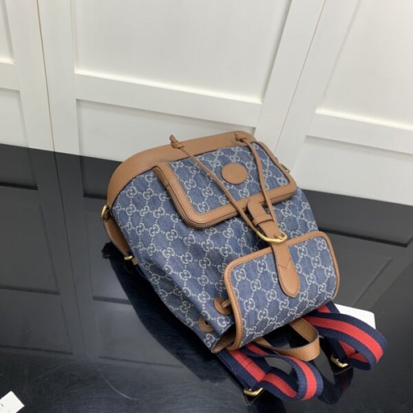 Gucci Backpack with Interlocking G ‎674147 Denim - Image 4