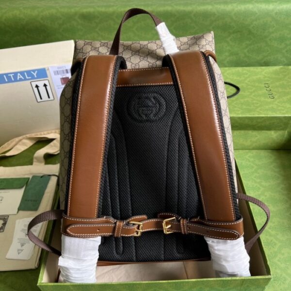 Gucci Medium backpack with Interlocking G ‎696013 Brown - Image 2
