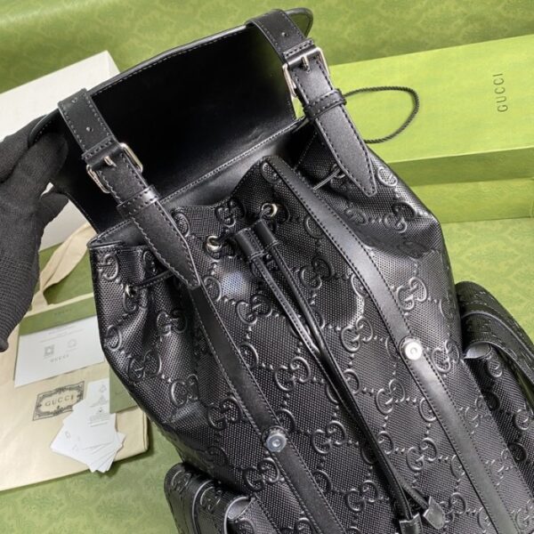 Gucci GG embossed backpack black 625770 - Image 6