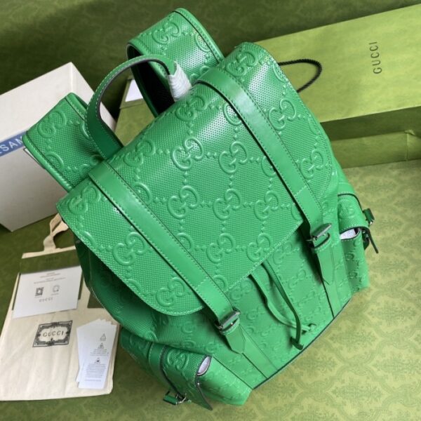 Gucci GG embossed backpack Green 625770 - Image 3
