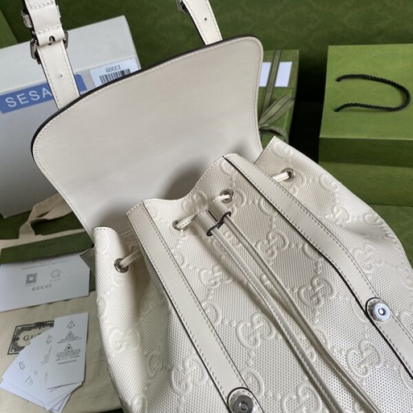 Gucci GG embossed backpack White 625770 - Image 5