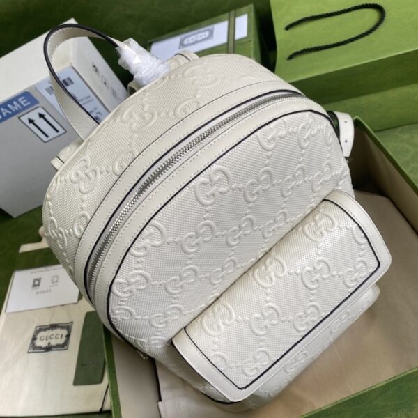 Gucci GG embossed backpack white 658579 - Image 4