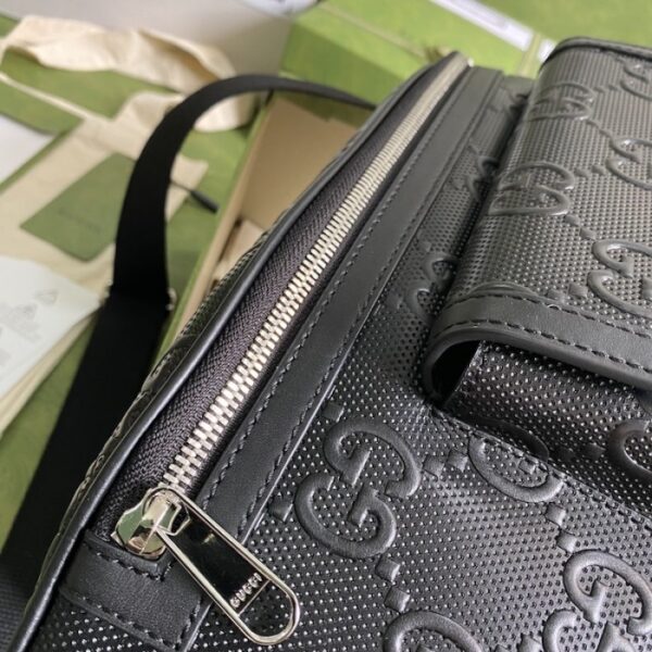 Gucci GG embossed belt bag black 645093 - Image 8