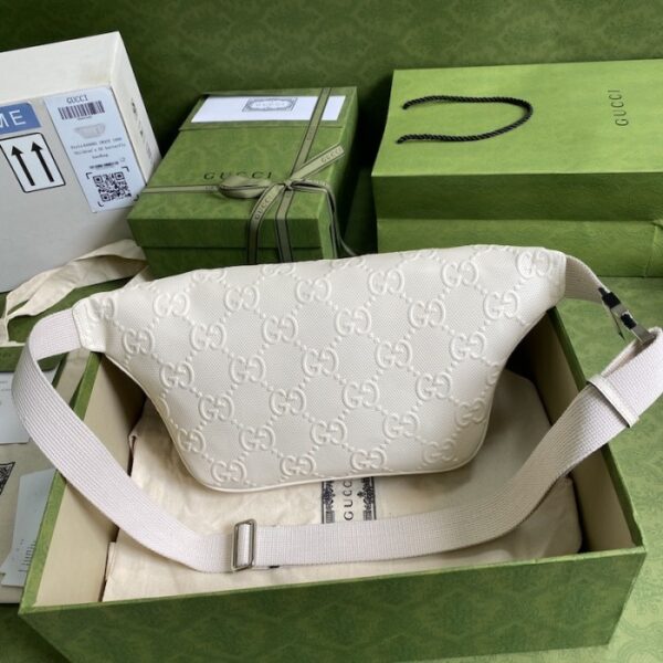 Gucci GG embossed belt bag white 645093 - Image 2