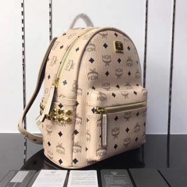 McM Stark Side Studs Backpack Large Beige - Image 2