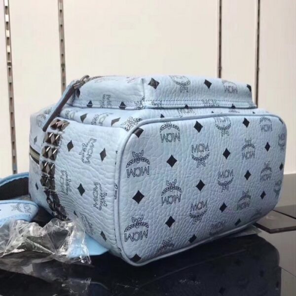 McM Stark Side Studs Backpack Large Light Blue - Image 4