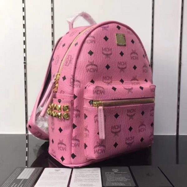 McM Stark Side Studs Backpack Large Peach - Image 2