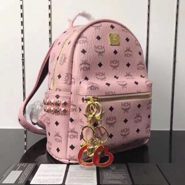 McM Stark Side Studs Backpack Large Pink - Image 2
