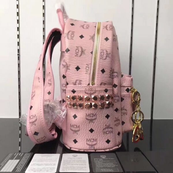 McM Stark Side Studs Backpack Large Pink - Image 3