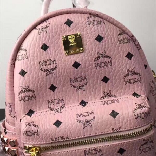 McM Stark Side Studs Backpack Large Pink - Image 6