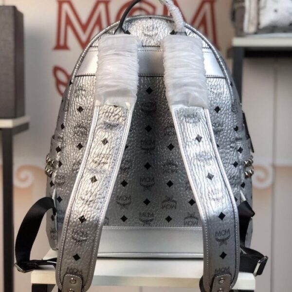 McM Stark Side Studs Backpack Large Silver - Image 4