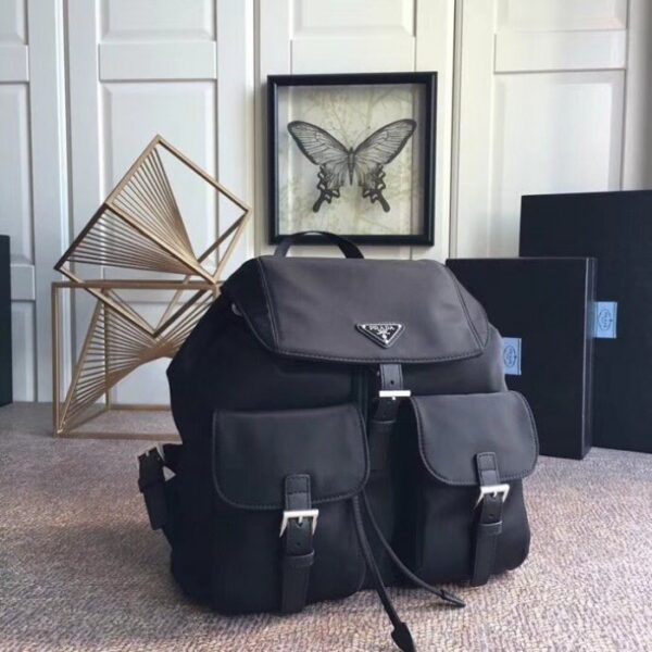 Prada Classic Nylon Backpack Black - Image 3