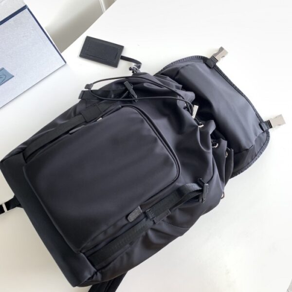 Prada Re-Nylon and Saffiano leather backpack Black - Image 6