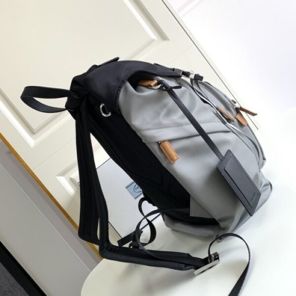 Prada Re-Nylon and Saffiano leather backpack Grey - Image 7