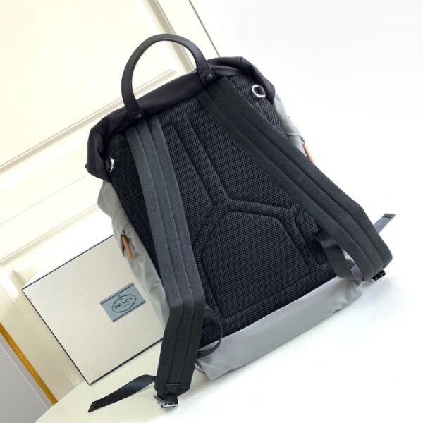Prada Re-Nylon and Saffiano leather backpack Grey - Image 6