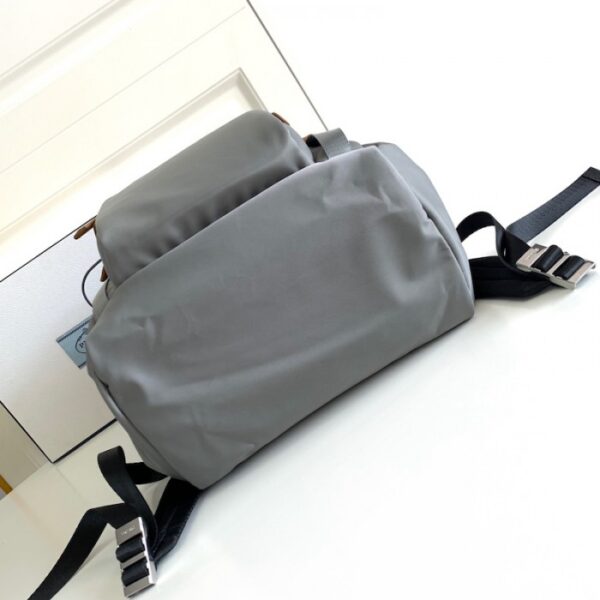 Prada Re-Nylon and Saffiano leather backpack Grey - Image 5