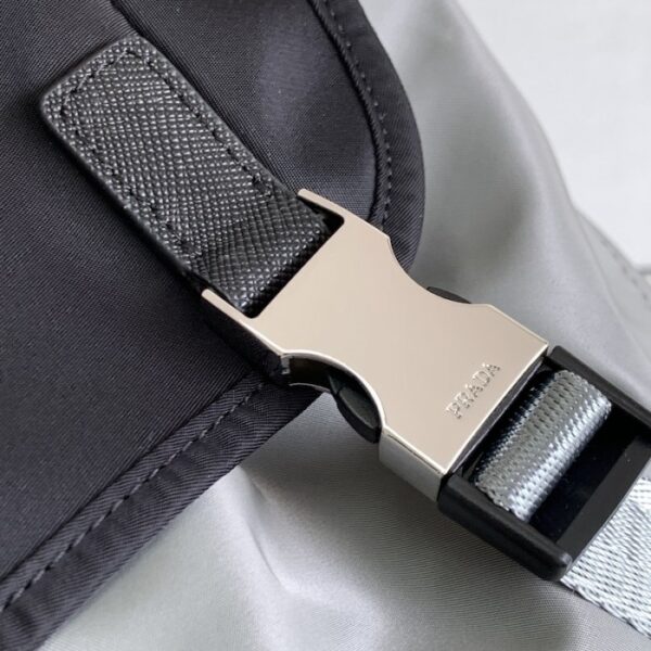 Prada Re-Nylon and Saffiano leather backpack Grey - Image 4