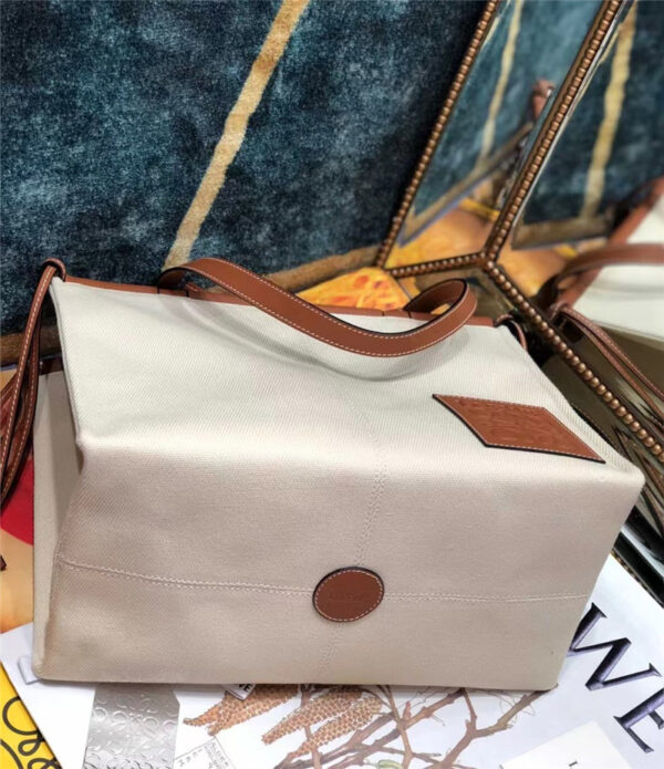 Loewe Cushion Large Leather-Trimmed Canvas Tote - Image 3
