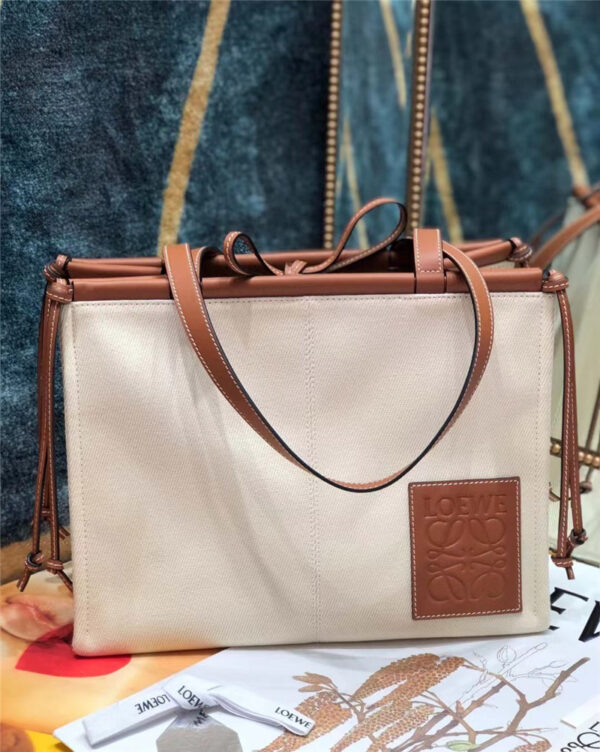 Loewe Cushion Large Leather-Trimmed Canvas Tote - Image 7