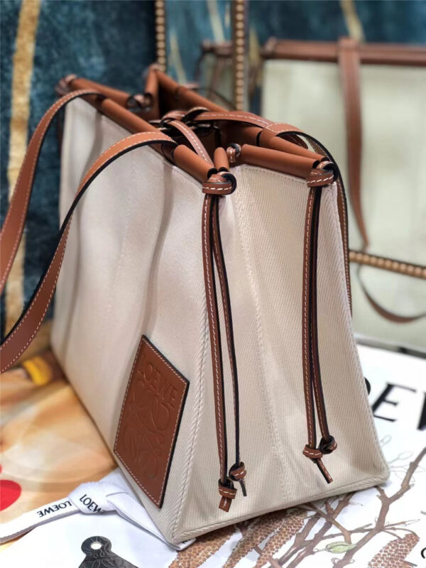 Loewe Cushion Large Leather-Trimmed Canvas Tote - Image 2