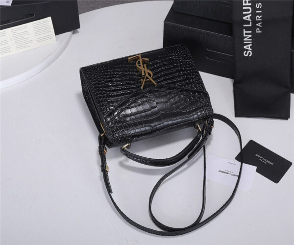 SAINT LAURENT Medium Cassandra Croc-effect Bag - Image 6