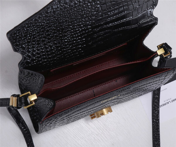 SAINT LAURENT Medium Cassandra Croc-effect Bag - Image 7