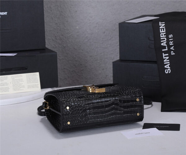 SAINT LAURENT Medium Cassandra Croc-effect Bag - Image 8